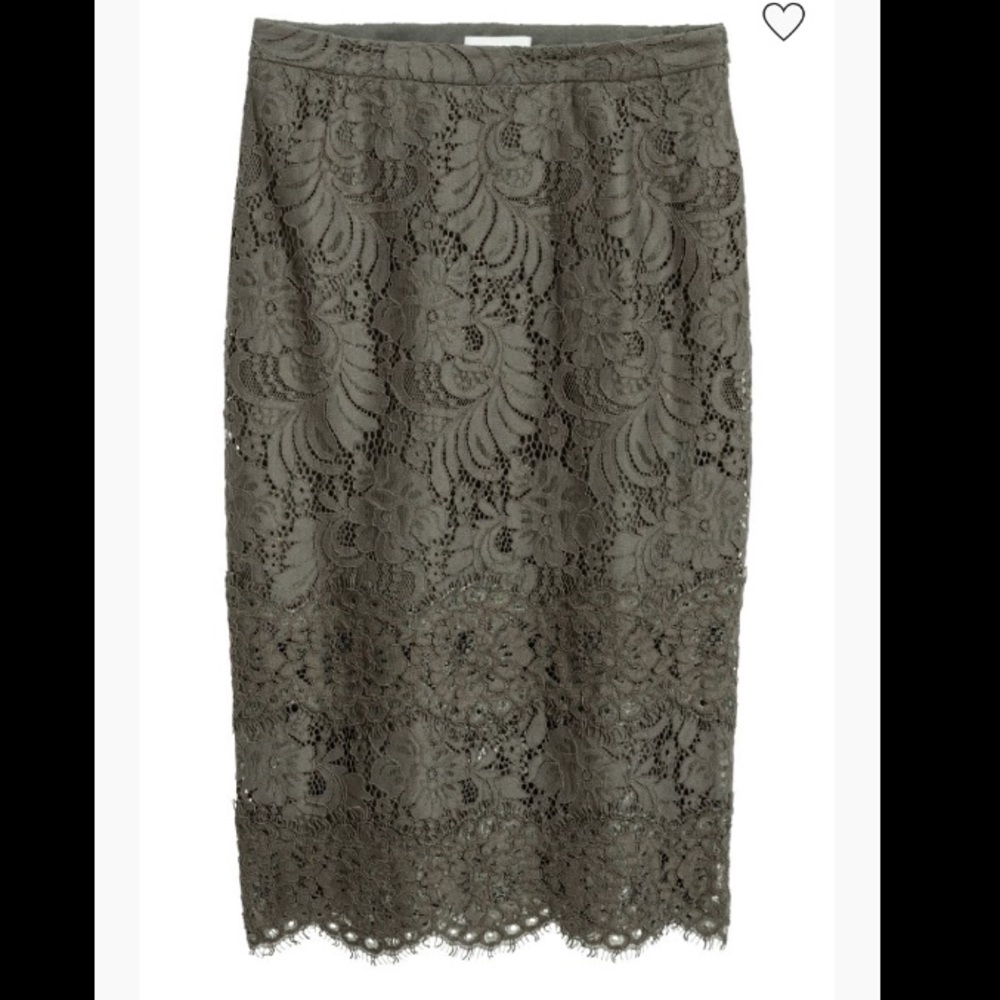 H & M Lace Green Skirt